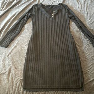 Dark grey/black sweater dress with pockets brand new no tags
